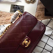 Chanel Oil wax Flap bag Wine Red - 6