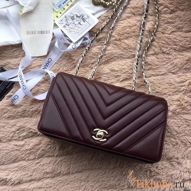 Chanel Lambskin bag Wine Red Size 24 cm - 1