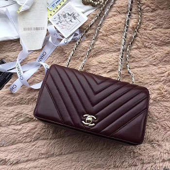 Chanel Lambskin bag Wine Red Size 24 cm