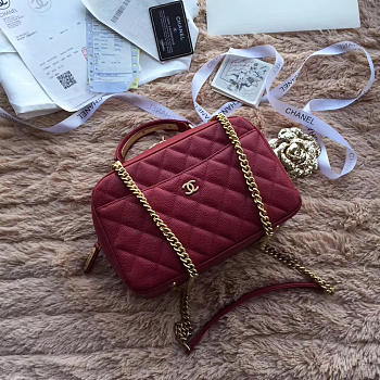 Chanel bowling bag Wine Red