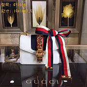 Gucci Sylvie leather mini chain bag in White 431666 - 2