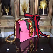 Gucci Sylvie leather mini chain bag in Pink 431666 - 2
