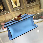 Gucci Sylvie leather mini chain bag in Light Blue 431666 - 6