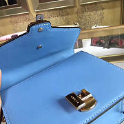 Gucci Sylvie leather mini chain bag in Light Blue 431666 - 2