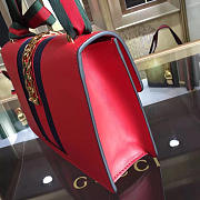 Gucci Sylvie shoulder bag in Red leather 421882 - 4