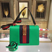 Gucci Sylvie shoulder bag in Green leather 421882 - 5