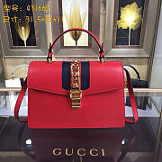 Gucci Sylvie medium top handle bag in Red leather 431665 - 1