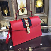 Gucci Sylvie medium top handle bag in Red leather 431665 - 4