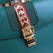 Gucci Sylvie medium top handle bag in Green leather 431665 - 3