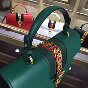 Gucci Sylvie medium top handle bag in Green leather 431665 - 2