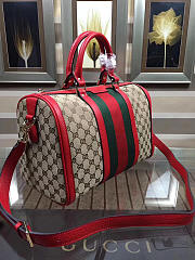 Gucci Webby Speedy Canvas Cross Body Bag in Red - 2