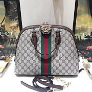 Gucci Ophidia medium top handle bag in Khaki - 3