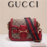 Gucci Original Canvas Calfskin Shoulder Bag Red 384821 - 1