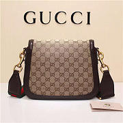 Gucci Original Canvas Calfskin Large Shoulder Bag Coffee - 6