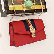 Gucci Sylvie Leather Super Mini Bag Red 484646 - 5