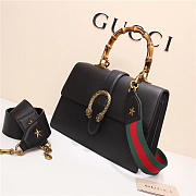 Gucci Women's Dionysus Leather Top Handle Bag 421999 Black - 4