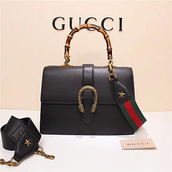 Gucci Women's Dionysus Leather Top Handle Bag 421999 Black