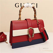 Gucci Women's Dionysus Leather Top Handle Bag 421999 White Red - 3