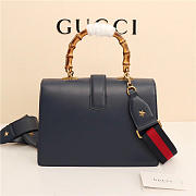 Gucci Women's Dionysus Leather Top Handle Bag 421999 Blue Red - 4