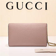 Gucci Marmont leather mini chain bag 401232 Pink - 4
