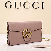 Gucci Marmont leather mini chain bag 401232 Pink - 2