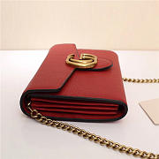 Gucci Marmont leather mini chain bag 401232 Red - 6
