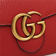 Gucci Marmont leather mini chain bag 401232 Red - 4