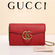 Gucci Marmont leather mini chain bag 401232 Red - 2