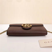 Gucci Marmont leather mini chain bag 401232 Brown - 3