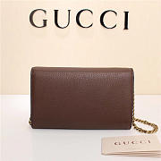 Gucci Marmont leather mini chain bag 401232 Brown - 2