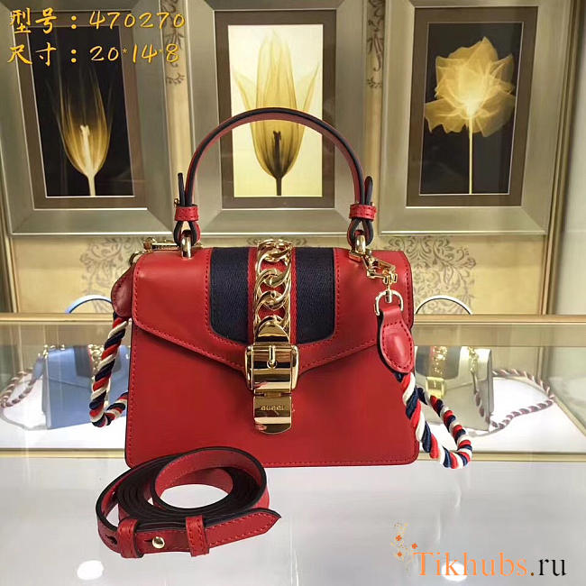Gucci Sylvie leather mini bag in Red 470270 - 1