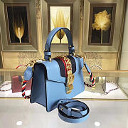 Gucci Sylvie leather mini bag in Light Blue 470270 - 3