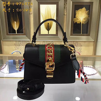 Gucci Sylvie leather mini bag in Black 470270