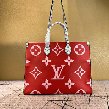 Louis Vuitton Monogram Women Onthego Handbag Red and Pink 