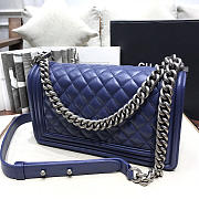 Chanel Leboy lambskin Bag in Navy Blue With Silver Hardware 67086 - 6