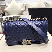 Chanel Leboy lambskin Bag in Navy Blue With Silver Hardware 67086 - 3