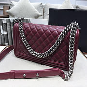 Chanel Leboy Lambskin Bag in Wine Red with Silver Hardware 67086 - 5
