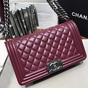 Chanel Leboy Lambskin Bag in Wine Red with Silver Hardware 67086 - 3