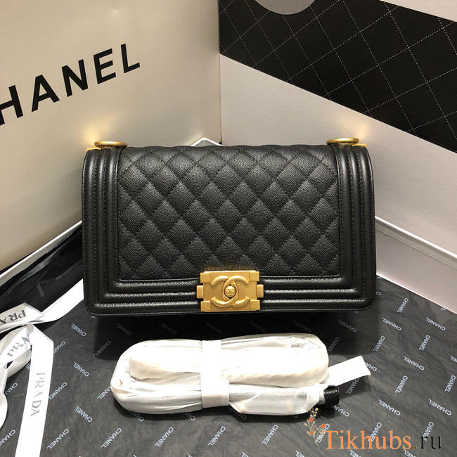 Chanel Leboy Calfskin Bag in Black 67086 Gold - 1