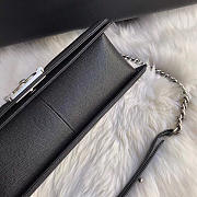 Chanel leboy calfskin bag in black with silver hardware 28cm - 6