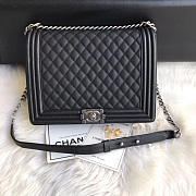 Chanel leboy calfskin bag in black with silver hardware 30cm - 4