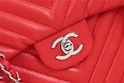 Chanel original lambskin double flap bag Red 30cm with Silver hardware - 5