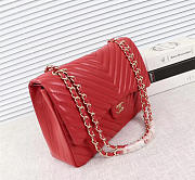 Chanel original lambskin double flap bag Red 30cm with Gold hardware - 3