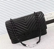 Chanel original lambskin double flap bag black 30cm with Black hardware - 1