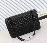 Chanel original lambskin double flap bag black 30cm with Black  - 1