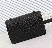 Chanel original lambskin double flap bag black 30cm with Black  - 6