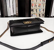 Chanel Boy Bag Lambskin Leather in Black gold hardware - 5