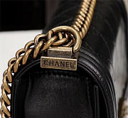 Chanel Boy Bag Lambskin Leather in Black gold hardware - 6