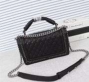 Chanel Boy handle  Bag in Black with silver hardware - 6