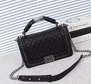 Chanel Boy handle  Bag in Black with silver hardware - 1